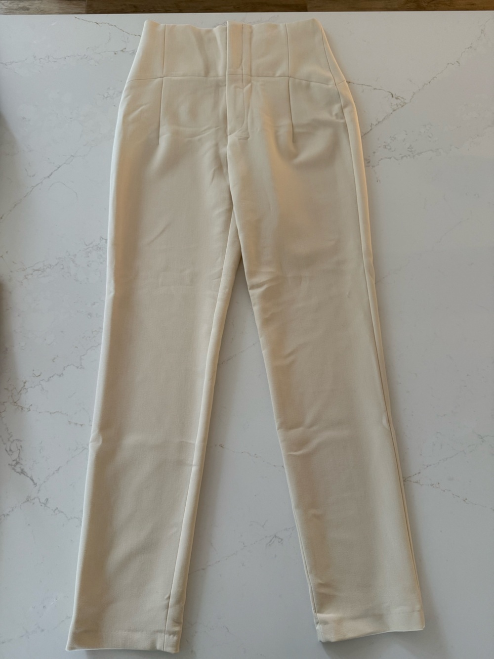 Zara Ivory Ankle Dress Pants Straight Leg Career Office Trousers